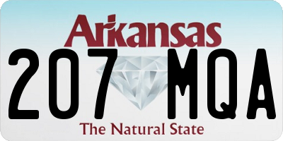 AR license plate 207MQA