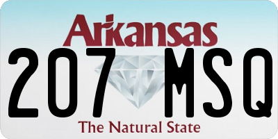 AR license plate 207MSQ