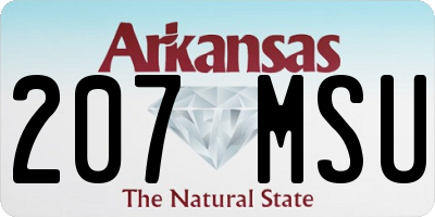 AR license plate 207MSU