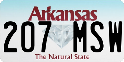 AR license plate 207MSW