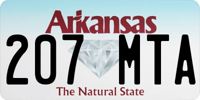 AR license plate 207MTA