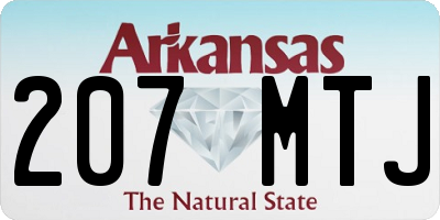 AR license plate 207MTJ