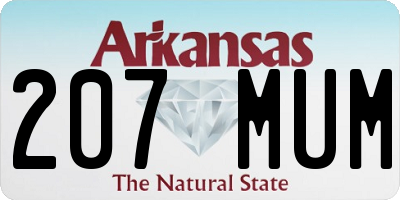 AR license plate 207MUM