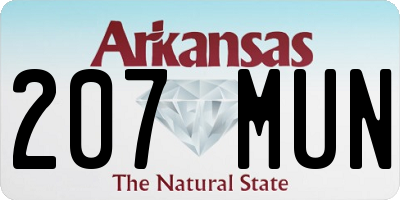 AR license plate 207MUN