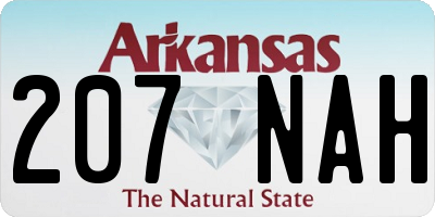 AR license plate 207NAH