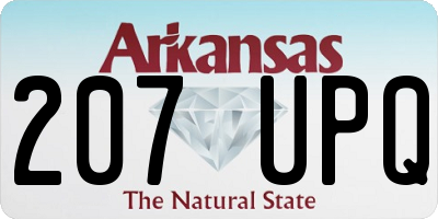 AR license plate 207UPQ