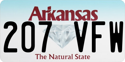 AR license plate 207VFW