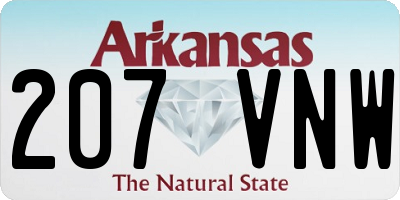 AR license plate 207VNW