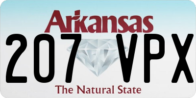 AR license plate 207VPX