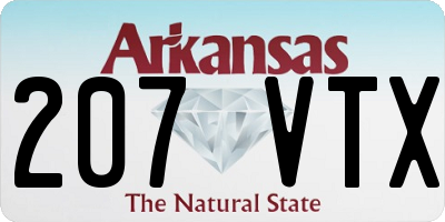 AR license plate 207VTX