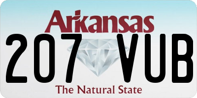 AR license plate 207VUB