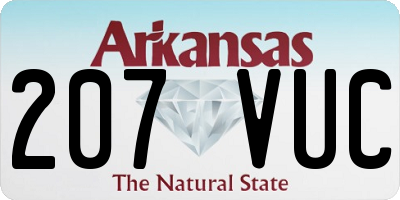 AR license plate 207VUC