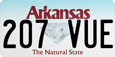AR license plate 207VUE