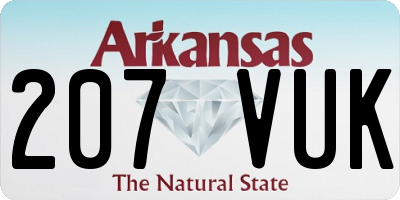 AR license plate 207VUK