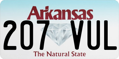 AR license plate 207VUL