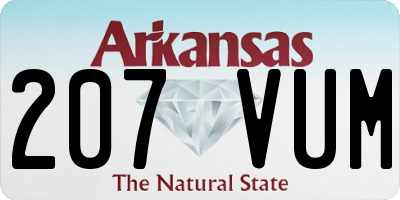 AR license plate 207VUM
