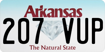 AR license plate 207VUP