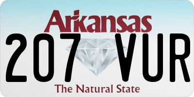 AR license plate 207VUR