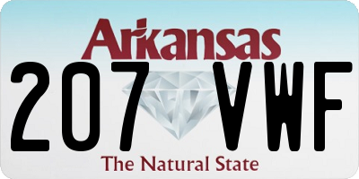 AR license plate 207VWF