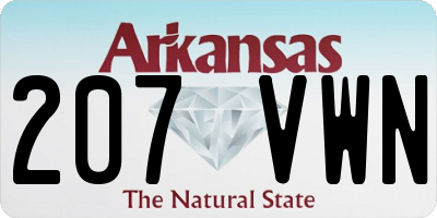 AR license plate 207VWN