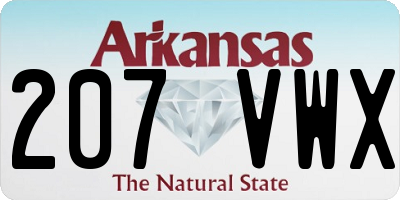 AR license plate 207VWX