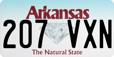 AR license plate 207VXN