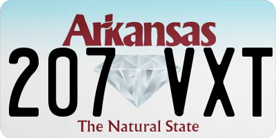 AR license plate 207VXT