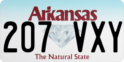 AR license plate 207VXY