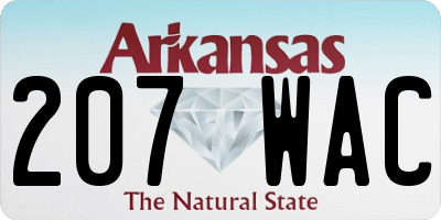 AR license plate 207WAC