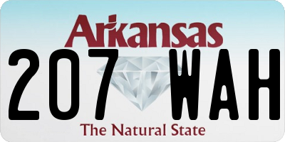 AR license plate 207WAH