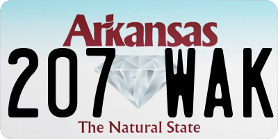 AR license plate 207WAK