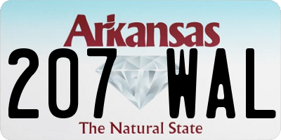 AR license plate 207WAL