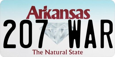 AR license plate 207WAR