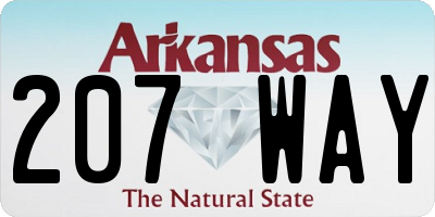 AR license plate 207WAY