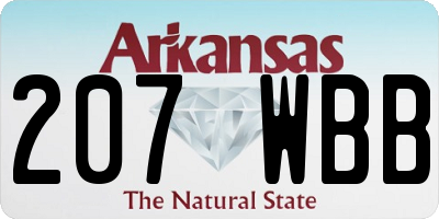 AR license plate 207WBB