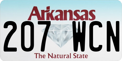 AR license plate 207WCN