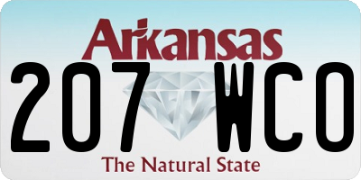 AR license plate 207WCO