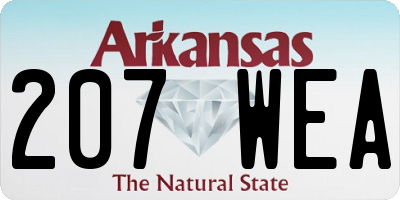 AR license plate 207WEA