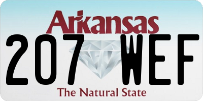 AR license plate 207WEF