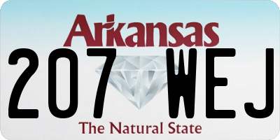 AR license plate 207WEJ