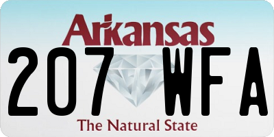 AR license plate 207WFA