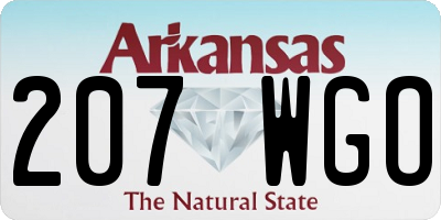 AR license plate 207WGO