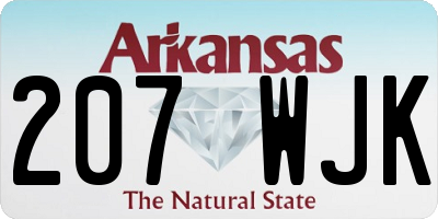 AR license plate 207WJK
