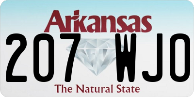 AR license plate 207WJO