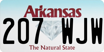 AR license plate 207WJW