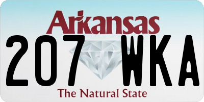 AR license plate 207WKA