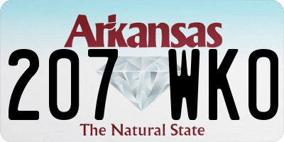 AR license plate 207WKO