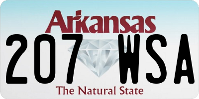 AR license plate 207WSA
