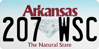 AR license plate 207WSC