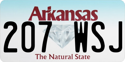 AR license plate 207WSJ